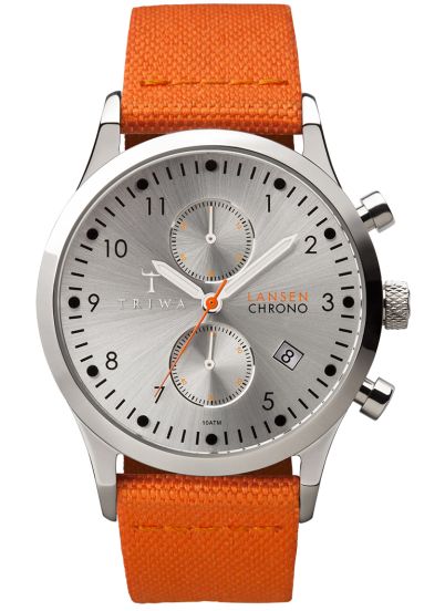 Triwa Stirling Lansen Chrono Orange Classic Canvas LCST102.CL060512 RIP Silver quartz damklocka herrklocka