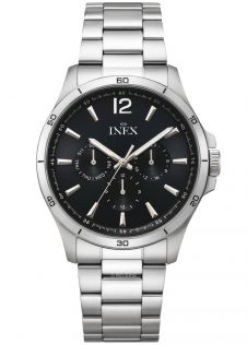 Inex Mens Day Date Steel Black 40mm