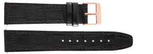 20mm Leather Strap Black Croco Rosegold IHS1004