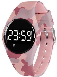Träningsrutiner för barn rosa kamouflage sportklocka | FIBEX15V2PINKCAMO