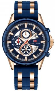 Mini Focus Chronograph Blue/Rosegold MF0273G-2