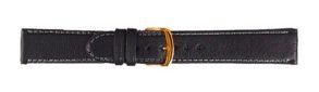 Falkenlund Deluxe Beco Watch Strap Eco Black Calf Leather 20mm Gold Plated Buckle 6296520G
