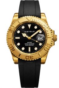 Aistrup Mens 100m Classic Golden Sapphire 40mm