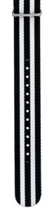IHS 20mm Black White Nato strap NATO20SHSHS