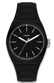Fossil Mens Black Silicone 42mm