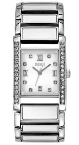 Mango ur til kvinder stål/hvid/sten - A58922S0S