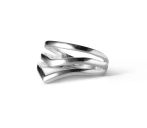 Enamel V-Shape Silver