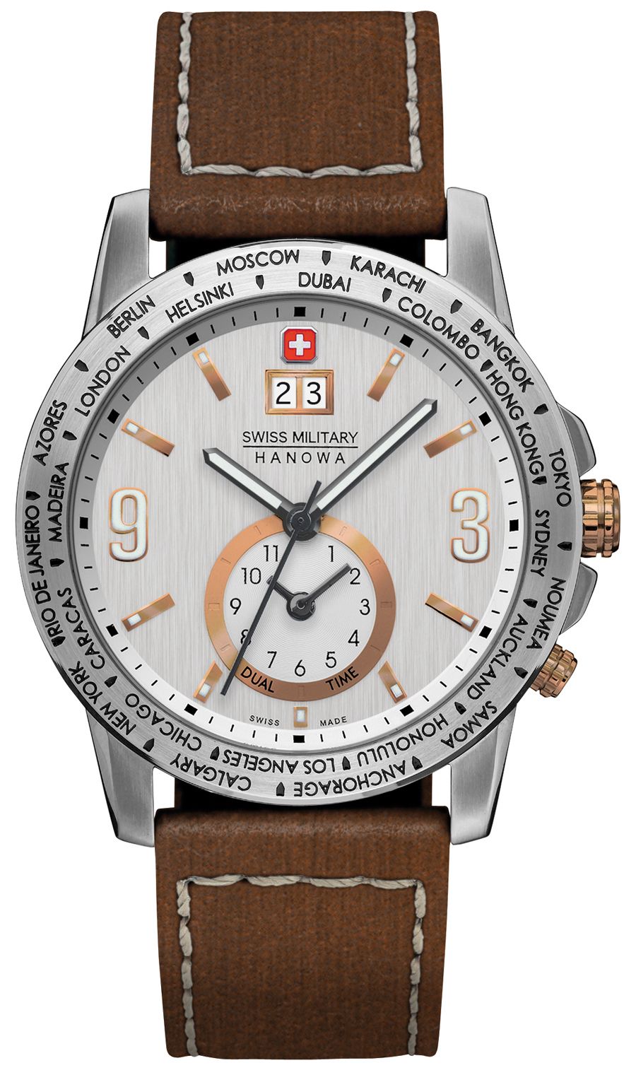 Swiss Military Hanowa Revenge Dual Time Silver