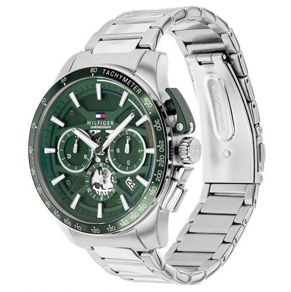 Tommy Hilfiger Mens Steel Green Chrono 44mm