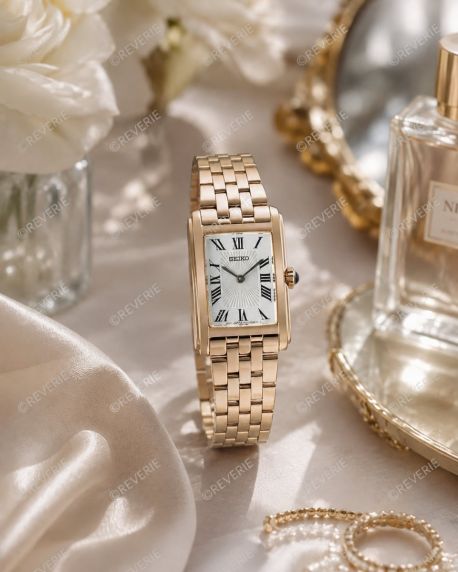 Seiko Rosegolden Roman Rectangular Ladies 22mm
