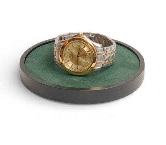 MORELUND Watchmat in Aluminium/Green Leather MO2400