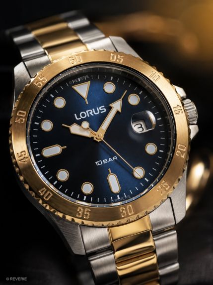Lorus Mens Two-Tone Blue Steel 42mm