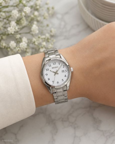 Seiko Womens Classic White Sapphire Petite 30mm